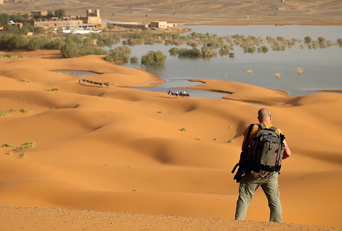 Photographer and Tour Leader Steve Davey in the Moroccan Sahara Desert